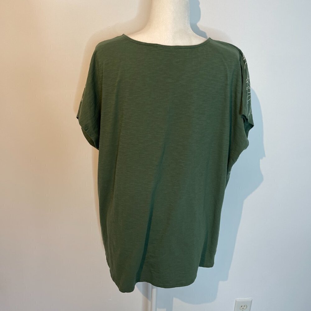 JM Collection Green & White Embroidered shirt size XXL - Picture 3 of 4
